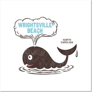 Wrightsville Beach, NC Summertime Vacationing Whale Spout Posters and Art